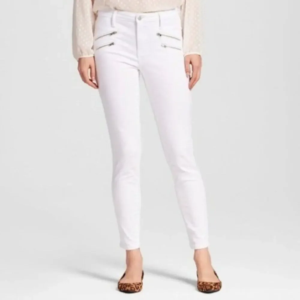 Mossimo High Rise Skinny White Denim Jeans